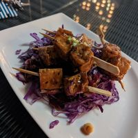 Tofu skewers at Shakespeare and Co - Marina Mall in Dubai