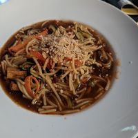 Thai noodles at Shakespeare and Co - Marina Mall in Dubai