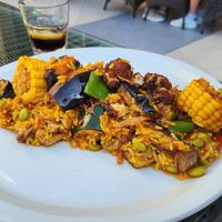 Paella at Shakespeare and Co - Marina Mall in Dubai