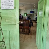 Entrance at Pat's Vegetarian Health Food Center in Accra