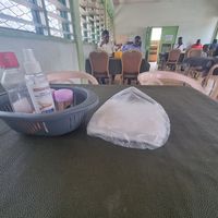 Inside at Pat's Vegetarian Health Food Center in Accra