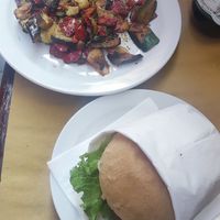 Britannia vegano and grilled vegetables at Britannia Pub in Genoa