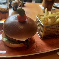 Vegan burger with vegan cheese, champignons, mango chutney at Travellers Cafe Bar in St Pauls Bay