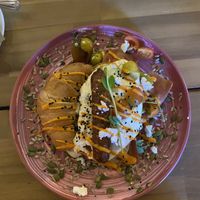 Loaded VEGAN croissant  at Harrow and Harvest Cafe in Lilydale