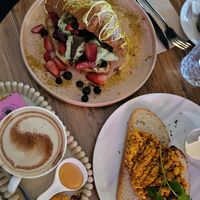 Vegan chili scramble and sticky chai are vegan at Harrow and Harvest Cafe in Lilydale