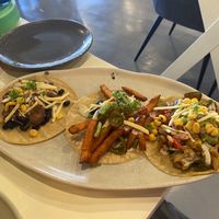 Veggie, Sweet Potato and Jackfruit tacos   at Tres Mexican in Seaford