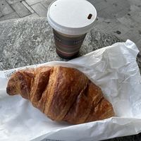 Oat cappuccino & vegan croissant   at Relax & Caffe in Venice
