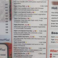 The Menu to go - in the Restaurant it is plus 1€ at LANA in Killarney