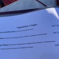 Speisekarte  at Gasthaus Stausee in Innerthal