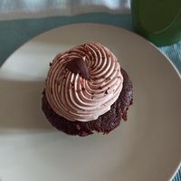 Veganer Double Chocolate-Cupcake at Cupcakery in Regensburg