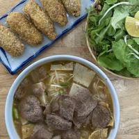 Hue noodle soup and vegan KFC!  at Nhà Hàng Chay Hoa Lư - Loving Hut in Ninh Binh