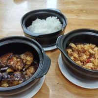 Eggplant and Szechuan toffu at Nhà Hàng Chay Hoa Lư - Loving Hut in Ninh Binh
