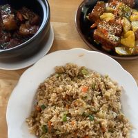 We forgot to photograph the tamarind vegan chicken but this was our favourite!   at Nhà Hàng Chay Hoa Lư - Loving Hut in Ninh Binh