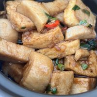 Braised mushroom + tofu  at Nhà Hàng Chay Hoa Lư - Loving Hut in Ninh Binh