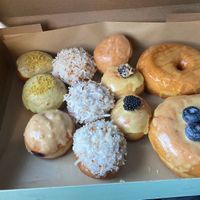These are amazing BUT the 2 flavors we caught HOT….EUPHORIC!!!! 🌱🍩🫶🏾  at Cloudy Donut Co in Brooklyn