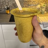 Delicious mushroom soup served in an edible cup   at Soup Culture in Krakow