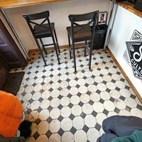 The inside, 4-5 people can fit here at Soup Culture in Krakow