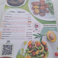 Vegan menu at  Bilmos in Chefchaouen