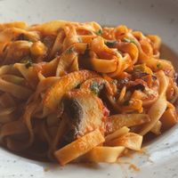 Vegan pasta that I can’t remember the name of (really good)   at Ciao Pizzeria in Bar