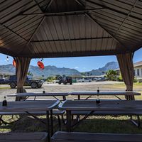 Mountain views at Kauai Sushi Station in Lihue