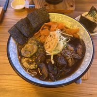 Vegan ramen, a bit bland  at Yume Cocina Fusión Japonesa in Puerto Natales