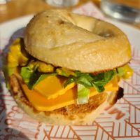 $6 mini kari chickpea with vegan cheese at Migrant Coffee in West Footscray