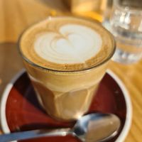 Almond latte at Migrant Coffee in West Footscray