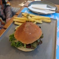 Vegan burger at Veranda Family Restaurant in Crete