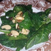 Warm spinach at Terra Ristorante Vegetariano in Caserta