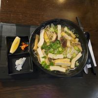 Soup with Tofu rice noodles and mushrooms at Hu Lu Lu Akácfa in Budapest
