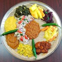 A different vegan sampler platter (contents vary.)  at Lucy's Market & Carry-Out in Minneapolis