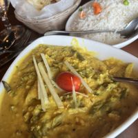 Green Beans And Lentils (GF) (VG)
Green beans, yellow peas, coconut, curry leaves & mustard . I had them add spinach as well. Really creamy and delicious with the coconut/lentils   at Spice Palette Indian Cuisine in Mount Pleasant