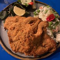 Milanesa de hongos con ensalada de papas  at Seibo in Buenos Aires