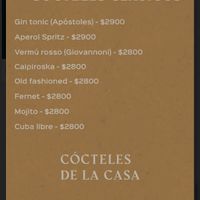 Menu 1/6/24  at Seibo in Buenos Aires