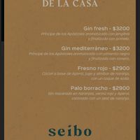 Menu 1/6/24  at Seibo in Buenos Aires