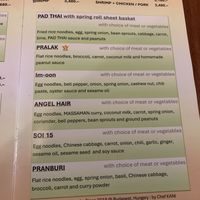 Noodle menu   at Im-Oon in Budapest