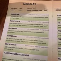 Noodle menu  at Im-Oon in Budapest