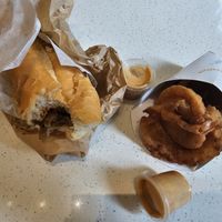 Cheesesteak and onion rings at HipCityVeg - Rittenhouse in Philadelphia