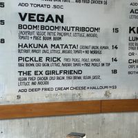 Menu as of this posting - ex girlfriend was unavailable.   at Bacon Bros Present Shaka Bros in Christchurch