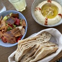 Fattoush and hummus  at Beirut Kitchen Cantine du Levant in Bordeaux