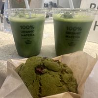 Iced Oat Matcha Latte & vegan Matcha Cookie  at The Matcha Tokyo - Shibuya Miyashita Park in Tokyo