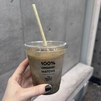 hojicha latte   at The Matcha Tokyo - Shibuya Miyashita Park in Tokyo
