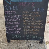 Happy hour prices at Agave Studio in Puerto Ayora