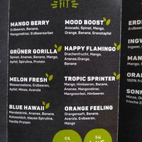 Smoothies menu at immergrün in Munich