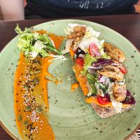 vegan toast - really tasty (8,90€) at Kalma Café in Lanzarote