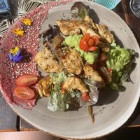 Absolutely delicious. Vegan toast with soy ‘chicken'  at Kalma Café in Lanzarote
