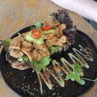 Vegan toast with soy bites at Kalma Café in Lanzarote