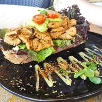 Vegan toast with soy bites at Kalma Café in Lanzarote