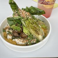 Spring bowl and rose lemonadee  at Pokusa Bakery in Gdynia