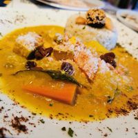 Tofu al curry del menú degustación at Baraka in Orgiva